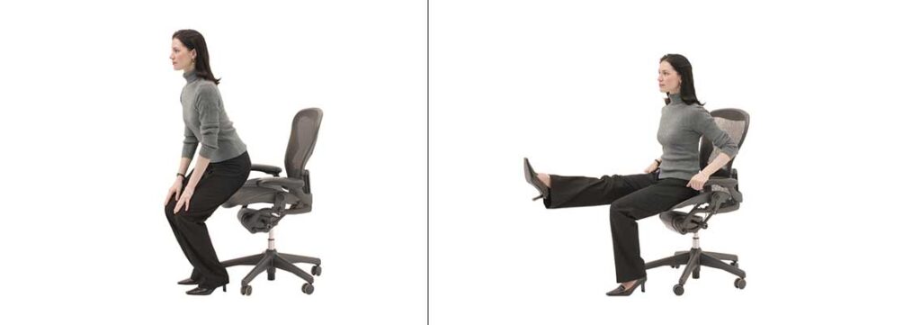 leg moves from a chair