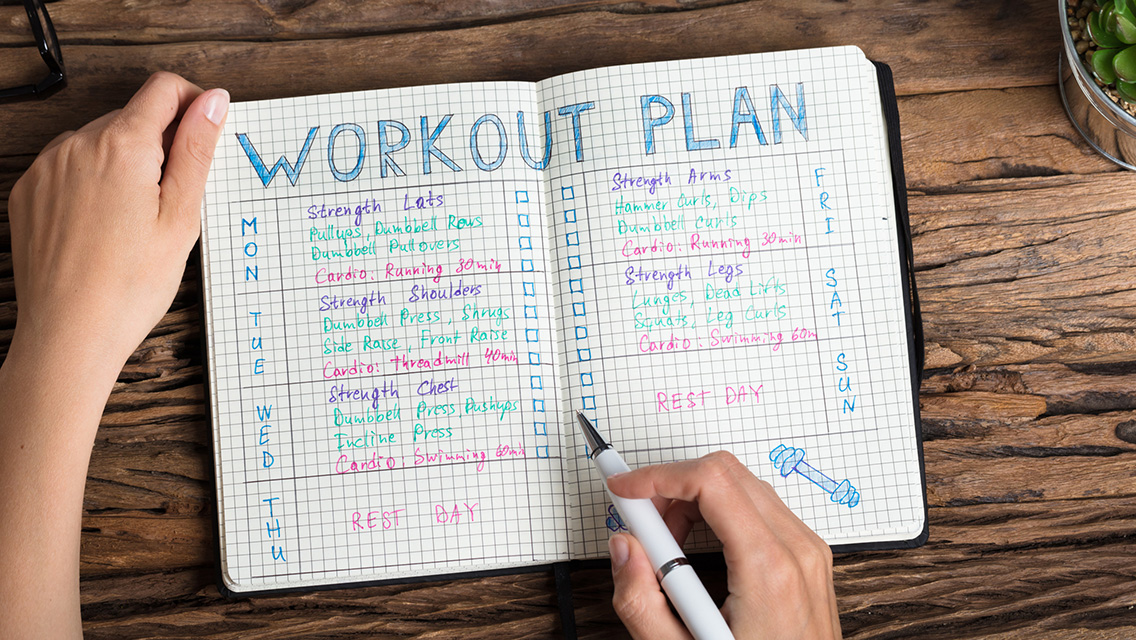 a person creates a workout plan