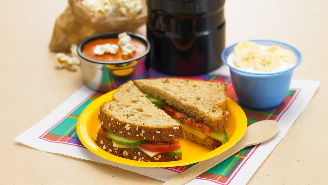 soup and sandwich for school lunch