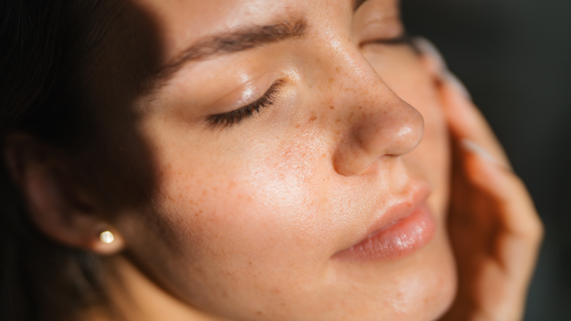 close up of woman's face
