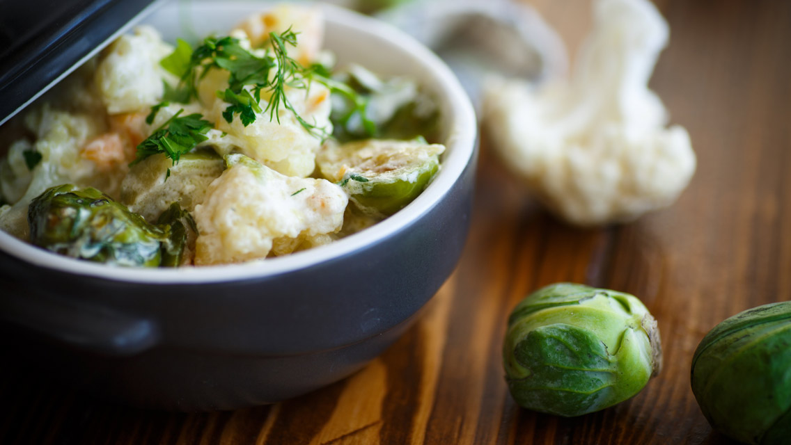brussels sprouts and cauliflower