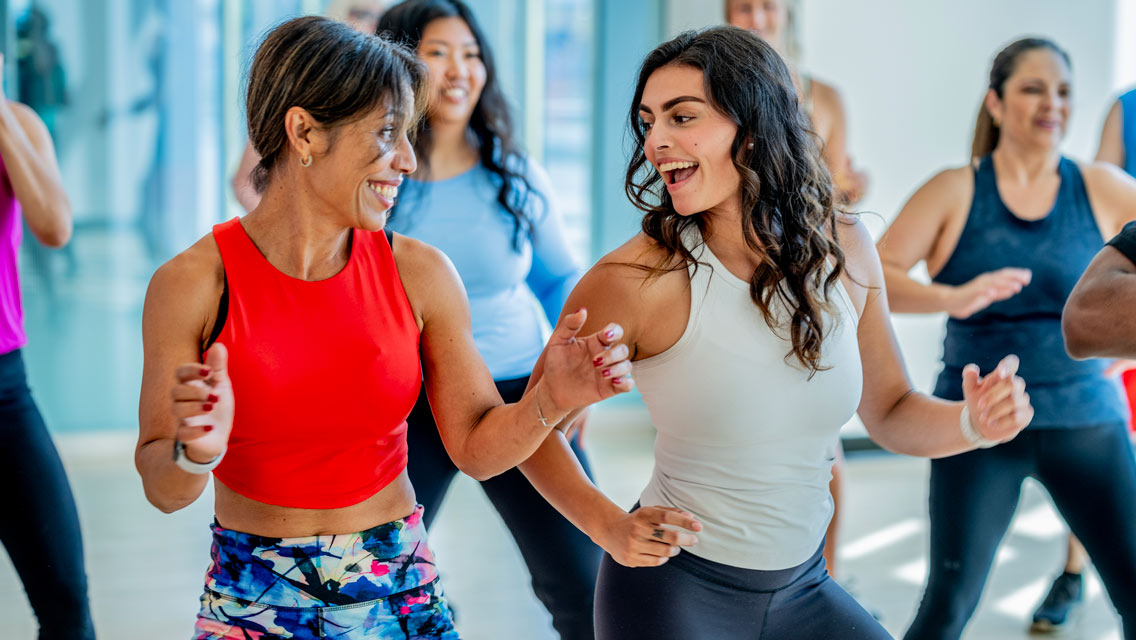 women enjoying a dance class