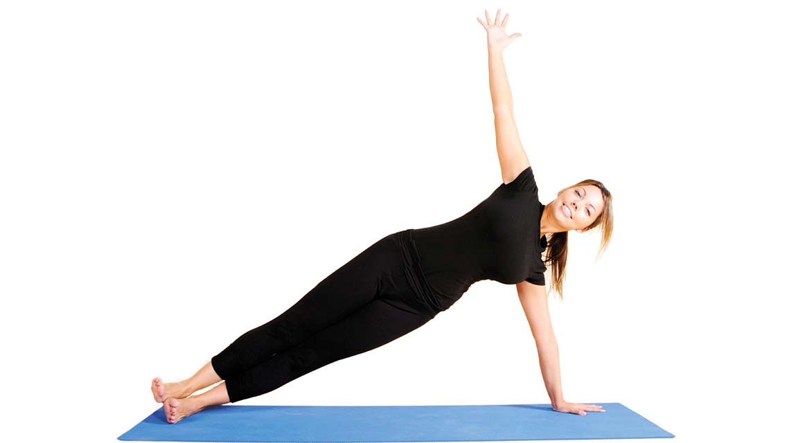 Sporty Caucasian Girls Training Standing In Plank Position On Mat