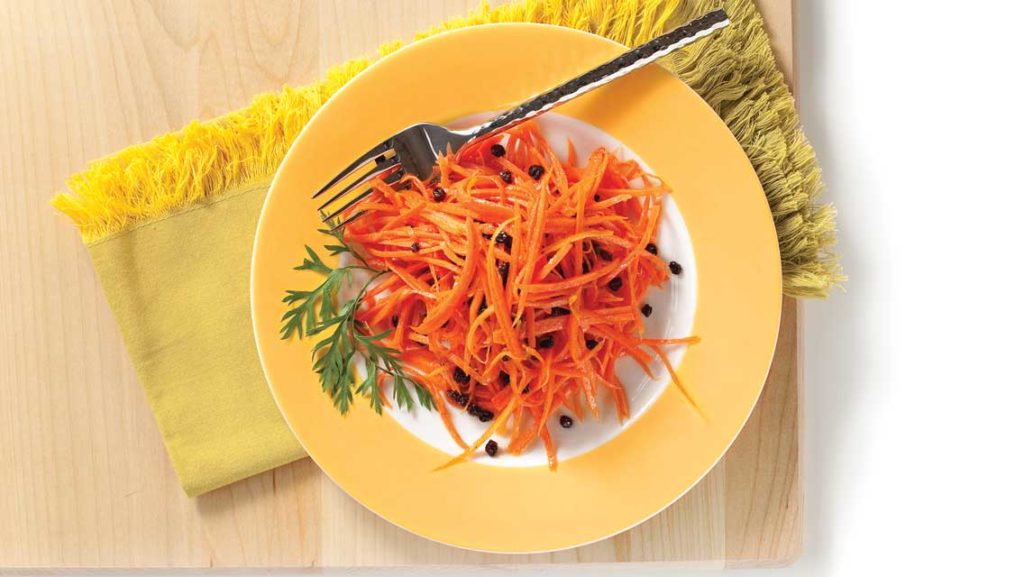 a plate of carrot salad