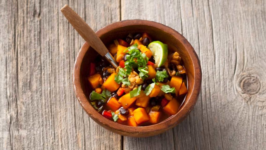 Black Bean and Squash Chili With Tempeh