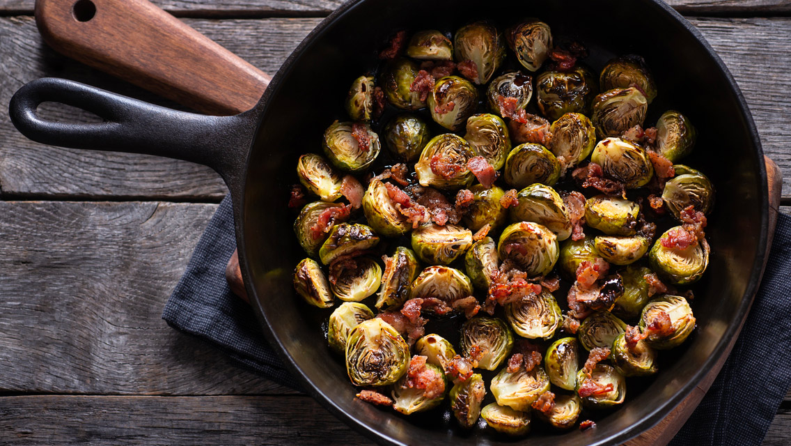 bacon-braised brussel sprouts
