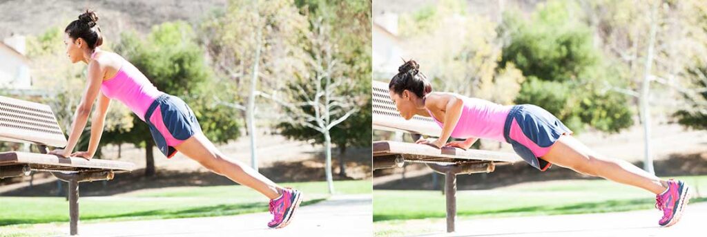 pushup on park bench