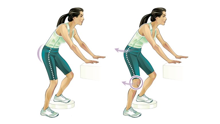 Illustration of a woman doing lateral dips.