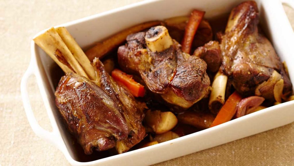 casserole with bone in lamb and vegetables