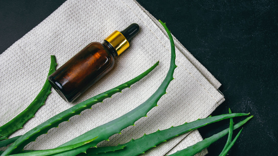 aloe and a bottle