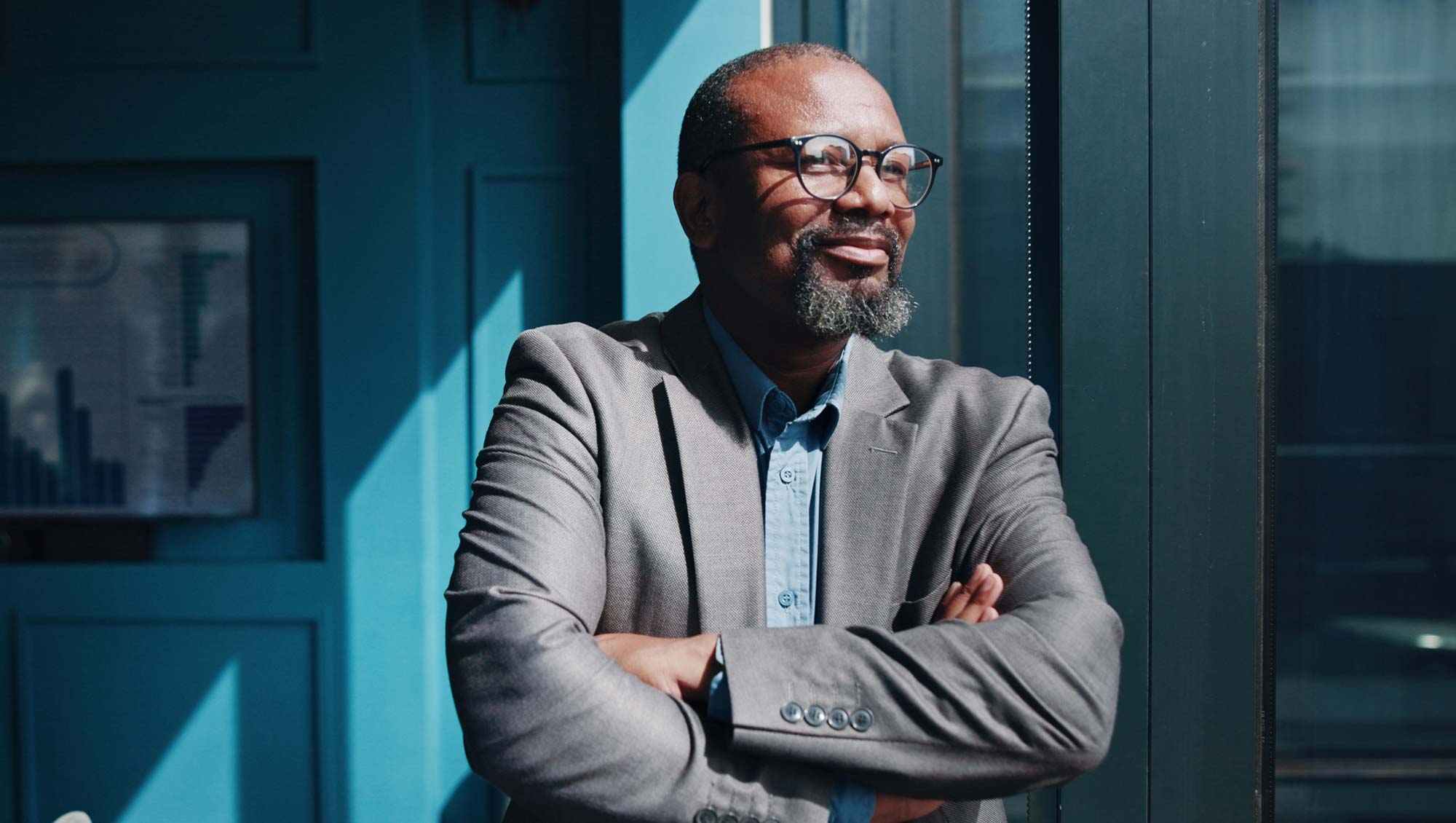 confident man in an office