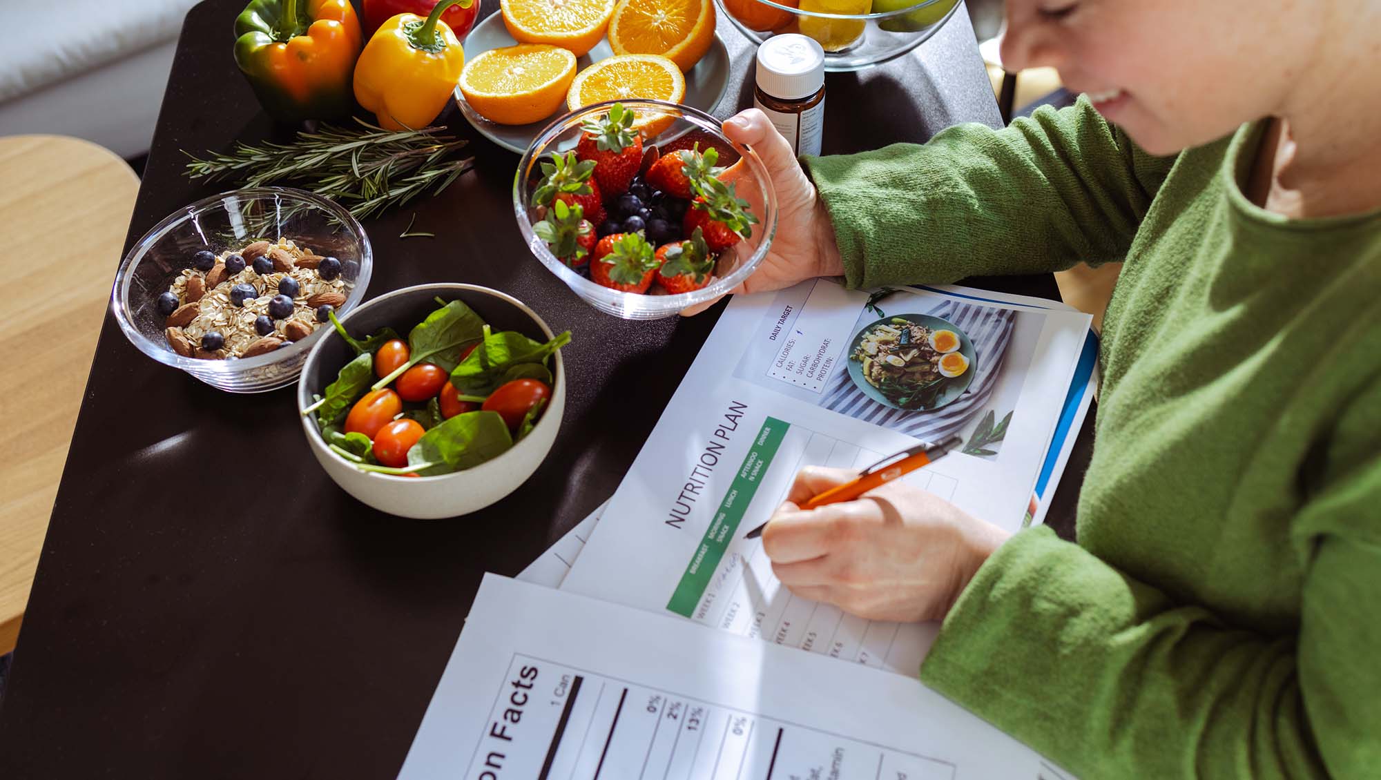a person makes a nutrition plan