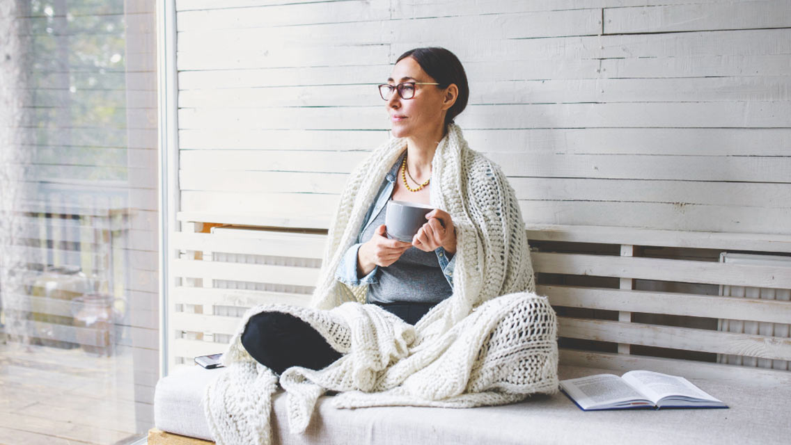 Woman drinking tea