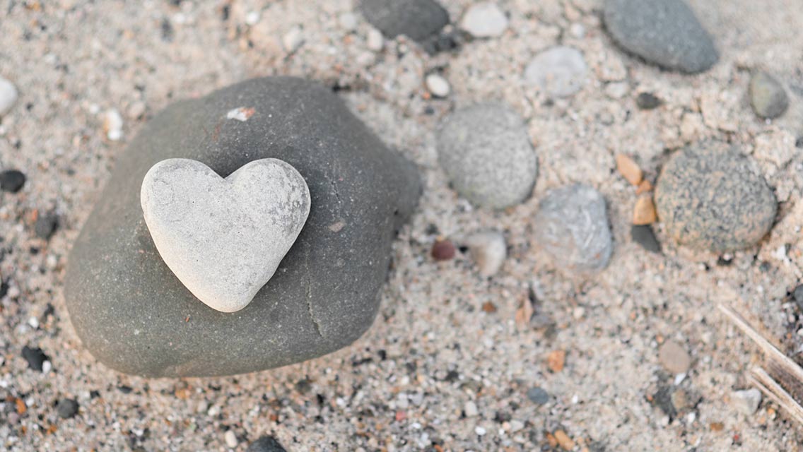 Heart shaped rock