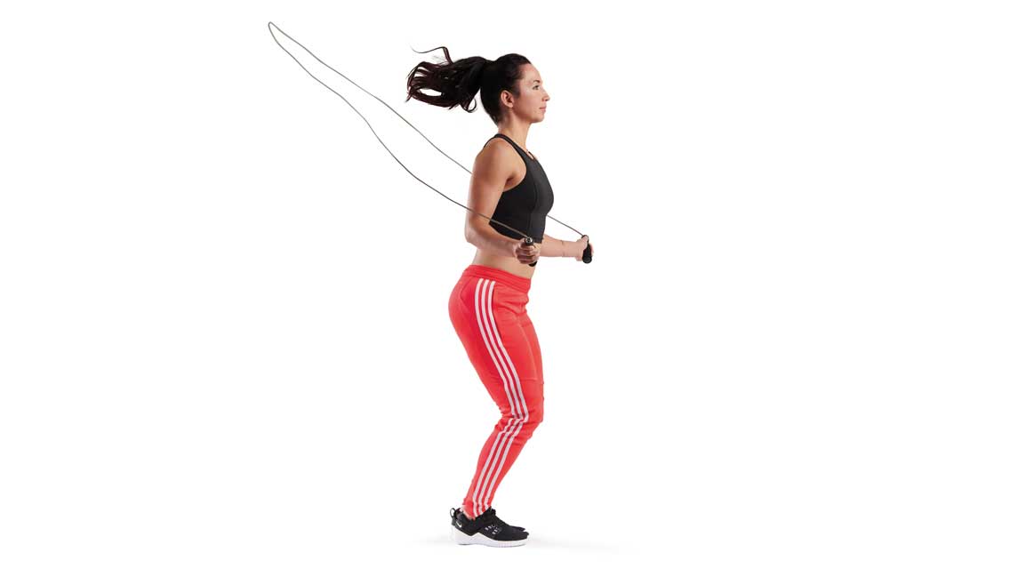 a woman jumping rope