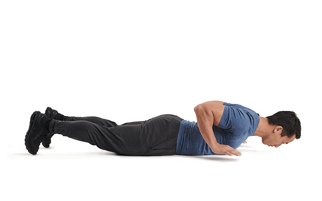 a man holds an iso push up