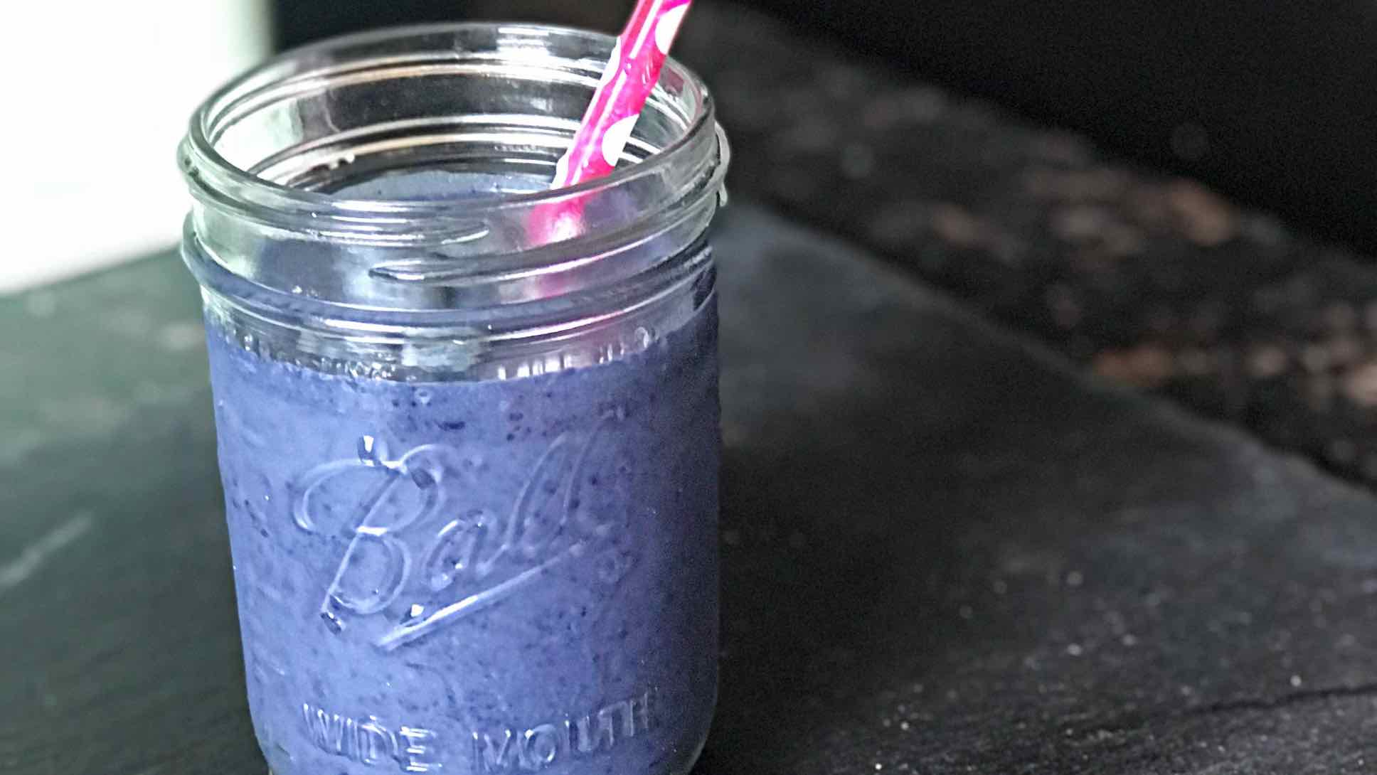 Blueberry matcha protein shake