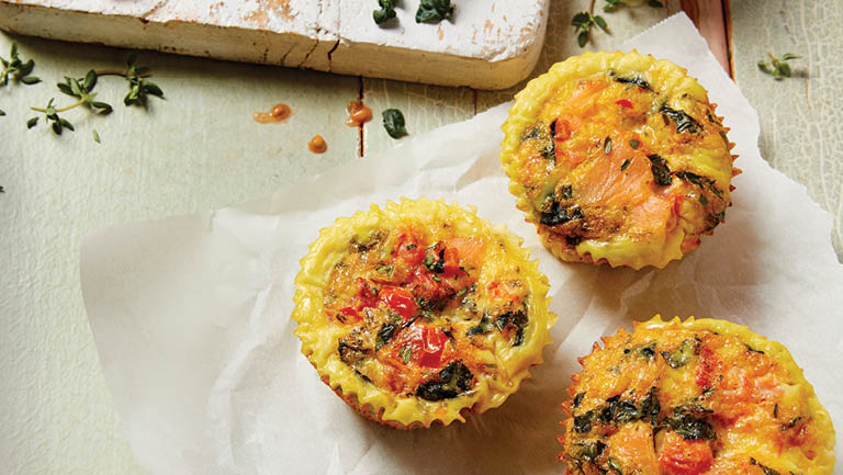 Breakfast egg muffins are pictured.
