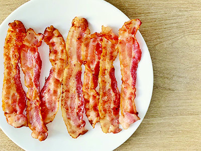 30 grams of protein, bacon