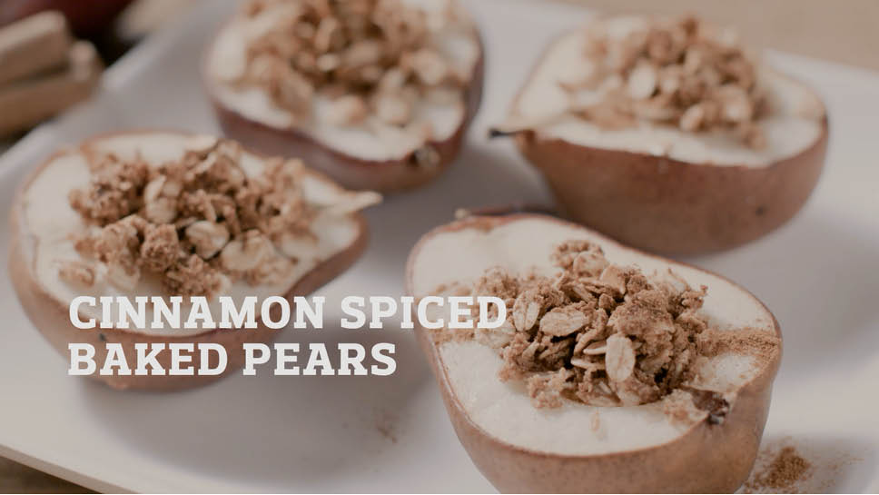 baked pears filled with cinnamon spice
