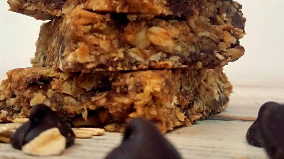 a stack of homemade granola bars