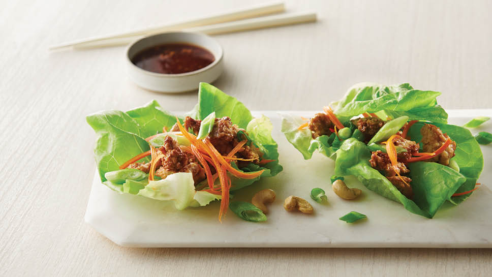 sweet and spicy chicken lettuce wraps