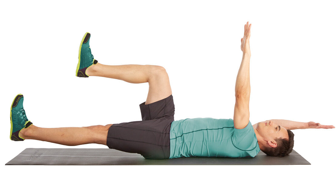 Person doing the dead-bug exercise
