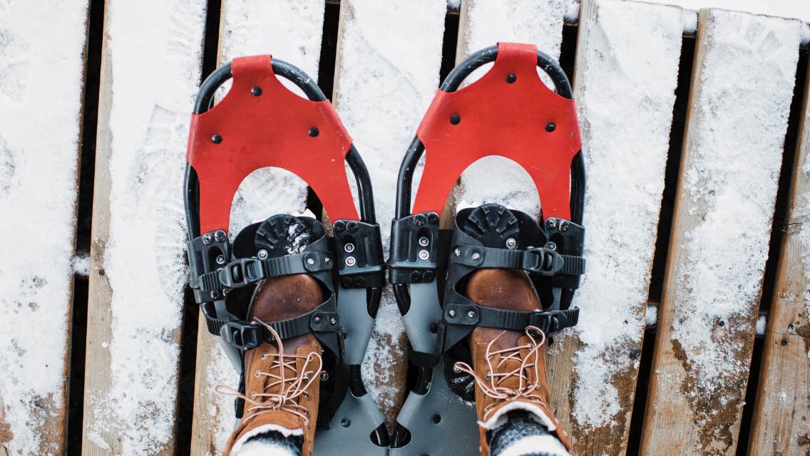feet in snowshoes