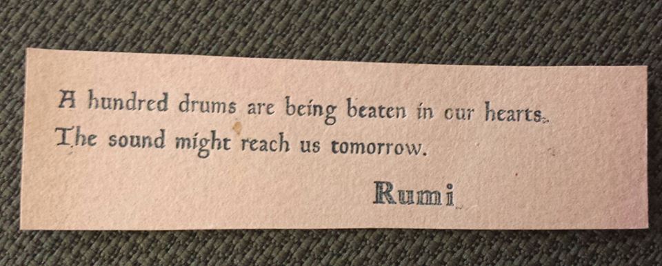 A Rumi quote that Heidi Wachter typeset herself
