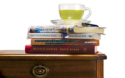 Cup of tea on books