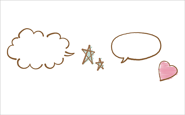 Speech bubbles and star illustration