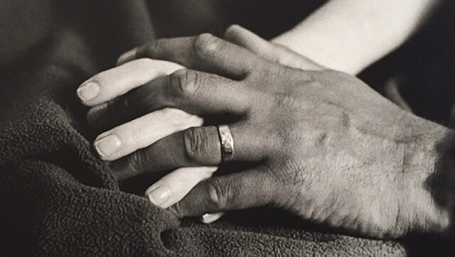 black and white hands