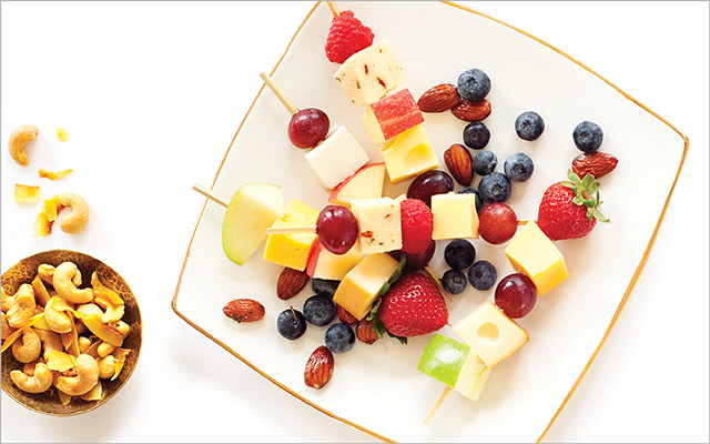 fruit and cheese kabobs