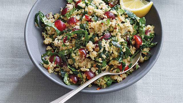 Kale Quinoa Salad With Red Grapes