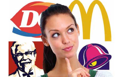 fast food logos with thinking person