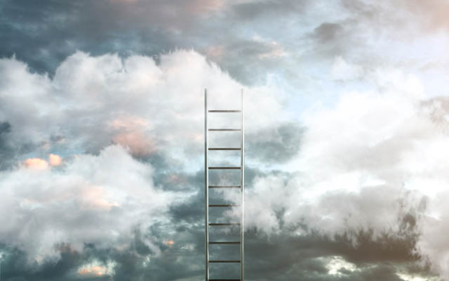 A ladder in the clouds.
