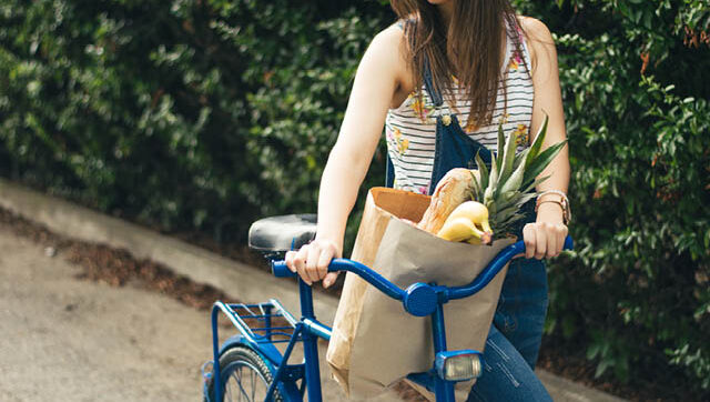 Groceries on bike