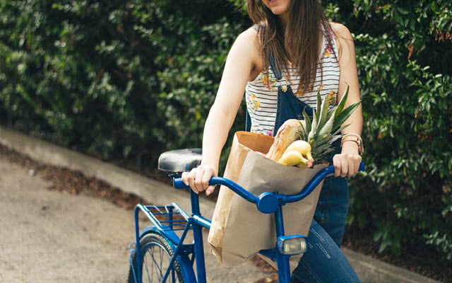 Groceries on bike