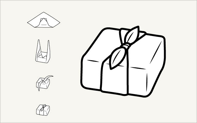 Illustration of eco-friendly gift wrapping method