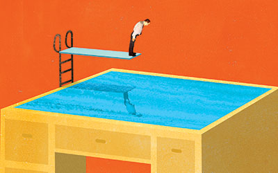 illustration person jumping into pool