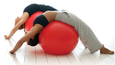 Person on exercise ball