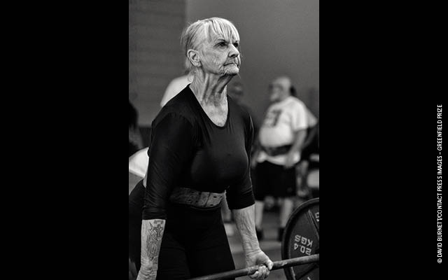 senior woman power lifting