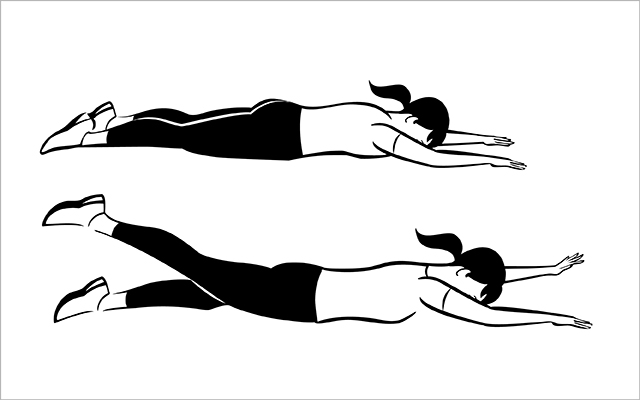Prone Opposite Arm and Leg Lift
