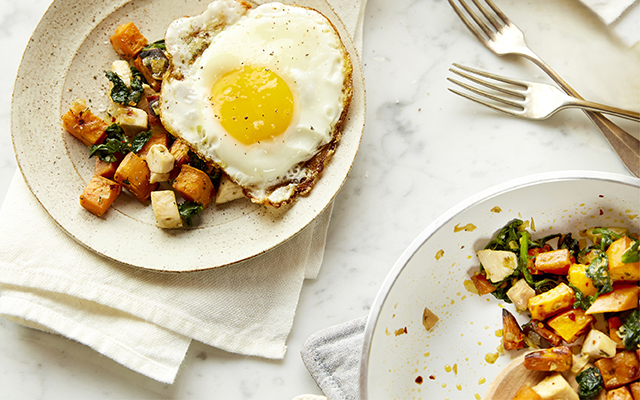 Roasted Sweet Potato and Chicken Hash