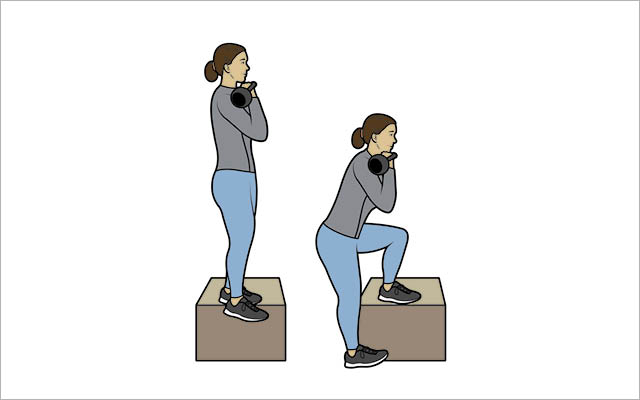 Illustration of person doing side step-up
