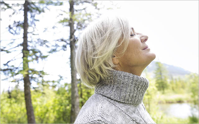 Woman enjoy peace and quiet
