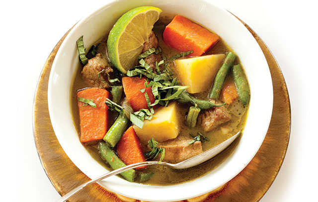 Sweet Potato and Pork Green Curry Stew