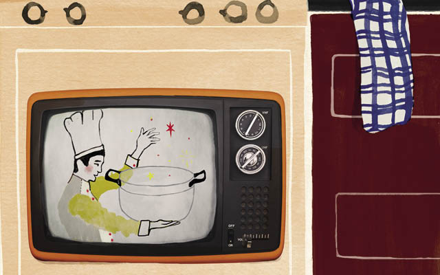 illustration of tv cooking show