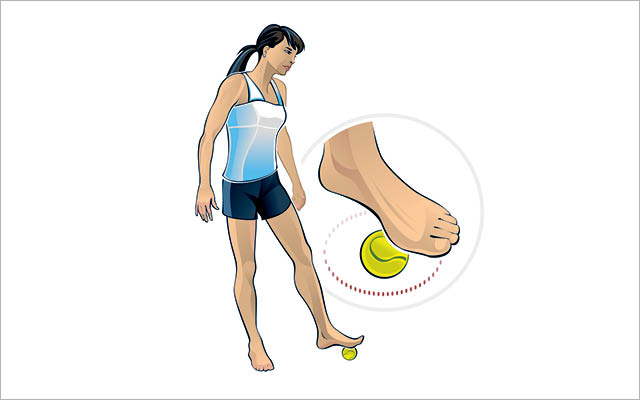 Tennis ball rollout illustration