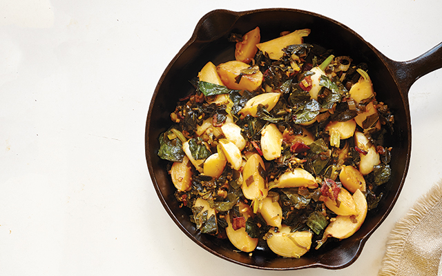 Terikaki-braised-tunrups-and-greens-with-bacon